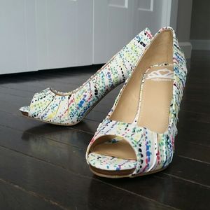 Fergalicious by Fergie Hi Heel Peep Toe Multicolor